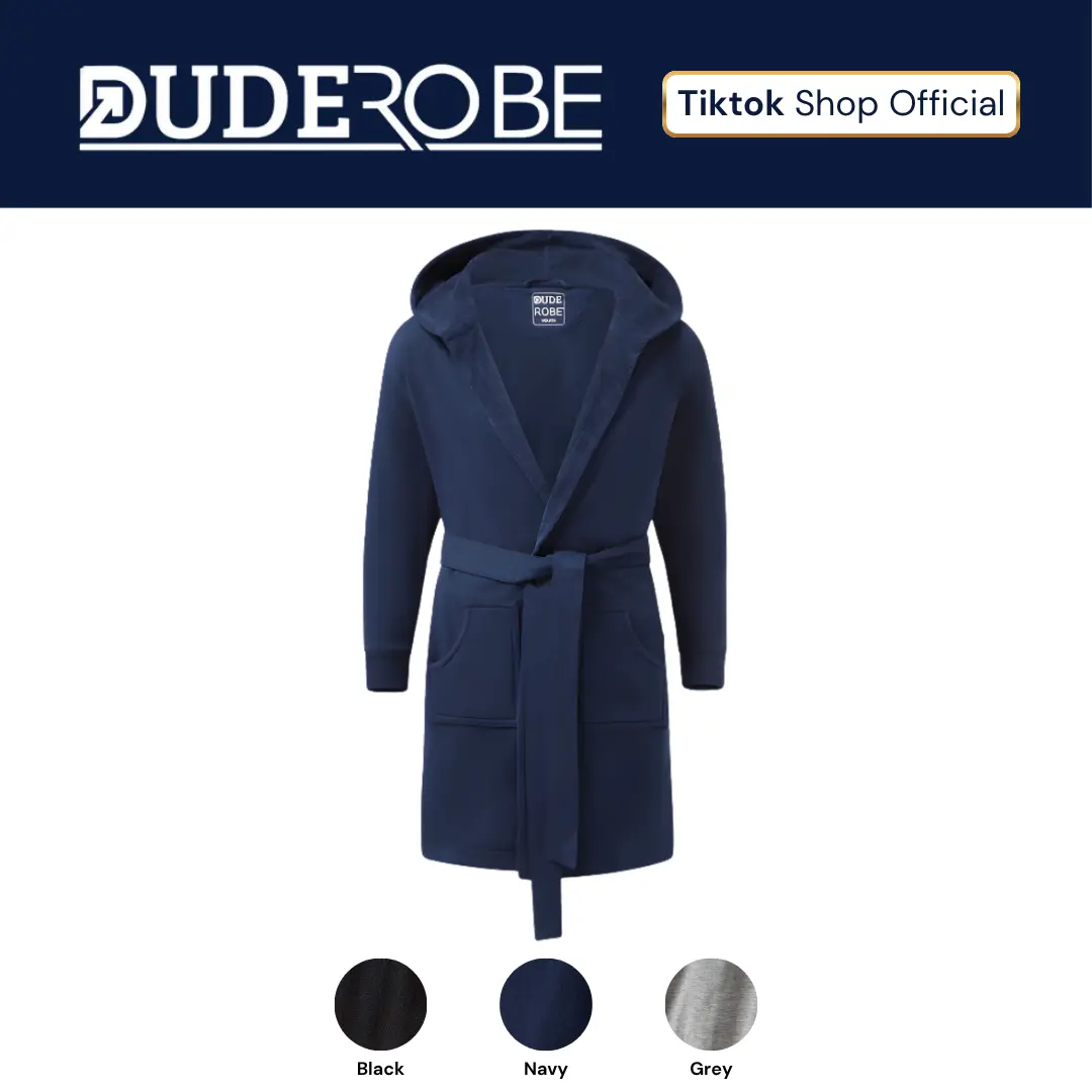 The DudeRobe - Premium Hoodie Robe for Men - Comfy Loungewear