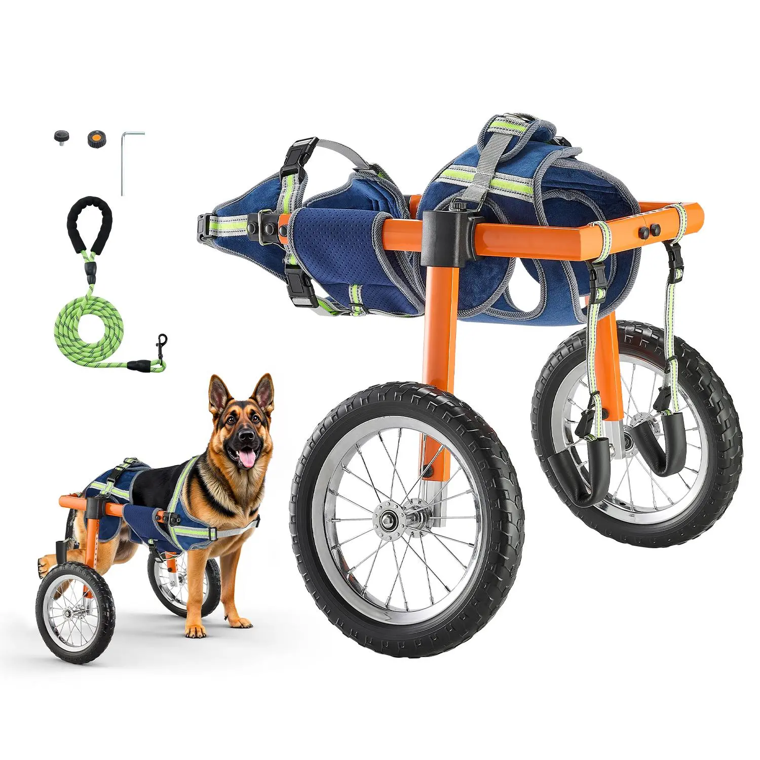 【SummerFinds】VEVOR Dog Wheelchair for Back Legs, Lightweight 2 Wheels Pet Wheelchair, Height, Width & Length Adjustable, Dog Cart with Shock-Absorbing Wheels, for Injured, Disabled Dogs 48-88 lbs, Large