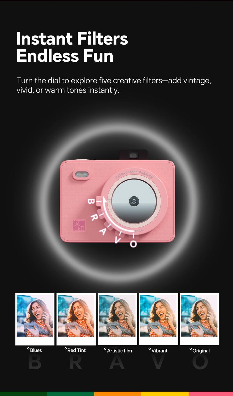 Hanin Z5S Instant Print Camera - Capture Memories in 2x3 Instant Prints, Compact & Lightweight, Perfect for Couples’ Photos, Scrapbooking, and Creating Lasting Moments Together