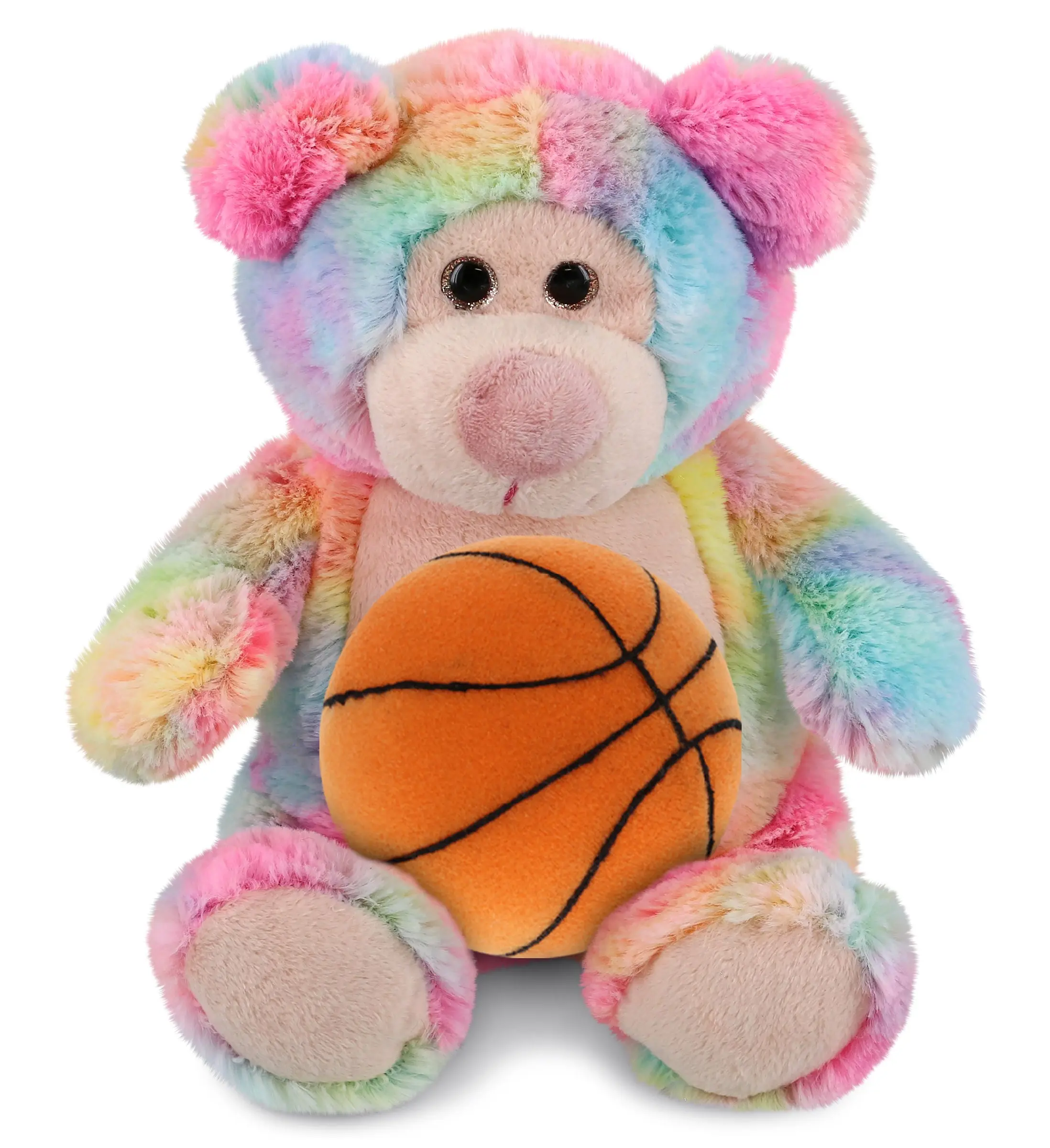 PLUSH BASKETBALL - SUPER-SOFT PLUSH - RAINBOW BEAR 9"