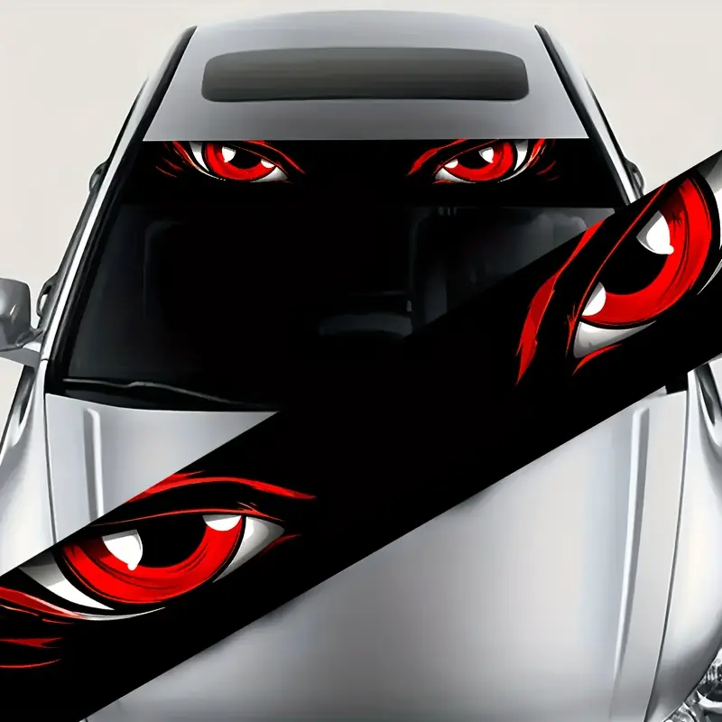 Demon Eye Car Windshield Sticker, Waterproof Scratch-Resistant Self-Adhesive, Fits Cars Trucks Suvs, Creative Vehicle Decoration Gift, Universal Car Sticker, Sticker for Cars, Decal for Cars, Car Decorative Sticker, Car Decals