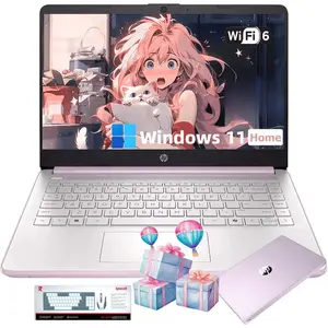 HP 2025 14" Ultra-Light Laptop | Intel Quad-Core | 8GB RAM 128GB UFS | Windows 11 Home | Honey Lavender | Student Business PC With Bundle Accessory