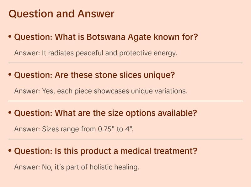 Botswana Agate Stone Slice (Size: 0.75" -4") Grade A Botswana Agate Crystal Slab - Botswana Agate Crystal Slice