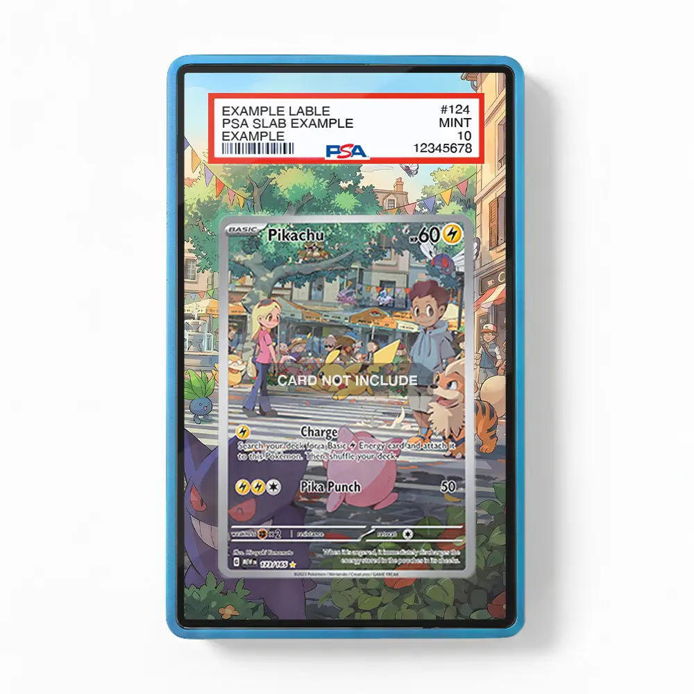 Pikachu 173-165 IR AR Pokemon 151 Graded Display Case, Extended Art, Extended Display Case, Extended Art Case PSA Graded Guard Case / Magnetic Case / Screws Case (CARD NOT INCLUDED)