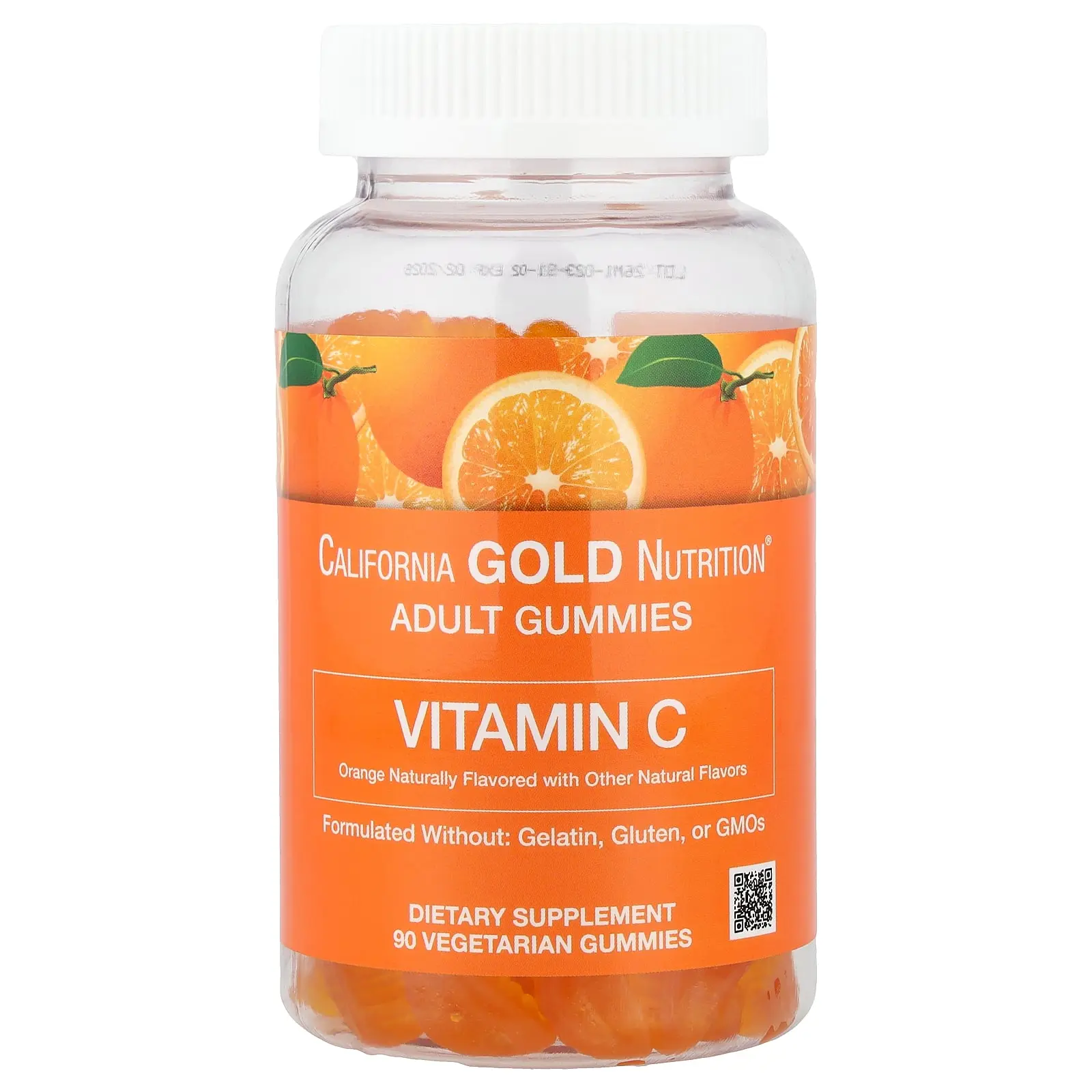 California Gold Nutrition Vitamin C Gummies with Vitamin A from 100% Beta-Carotene, Orange, 90 Vegetarian Gummies