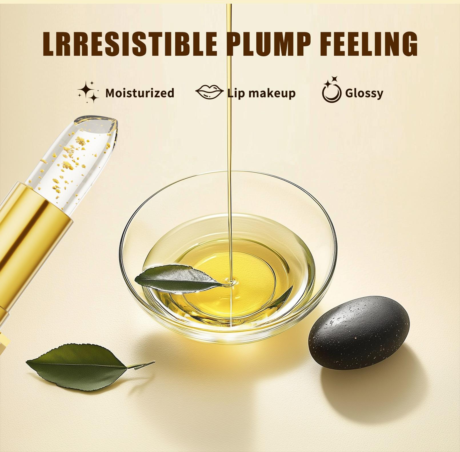 3PC Moisturizing Color-Changing Lipstick Balm – pH Temperature Reactive Tint, Gold Crystal Glow Finish, Smooth Hydration for Soft Shiny Everyday Lips.