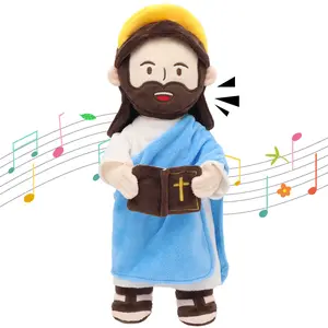 Yelakey Talking Jesus Plush Doll (with Halo) — 13.4-Inch Interactive Singing Plush Figure, Featuring 20 Built-in Bible Verses and 20 Songs; A Perfect Religious Gift for Children, Families, and Easter Celebrations
