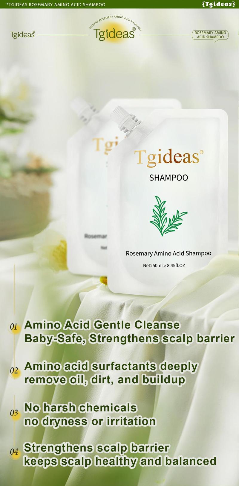 [Buy 1 Get 1 Free] Tgideas Hair Nourishment Shampoo - Oil Balance & Scalp Refresh, Rosemary Zinc PCA Amino Acid Hydrolyzed Protein Gentle Cleanser Conditioner 250ML Smoother Shine
