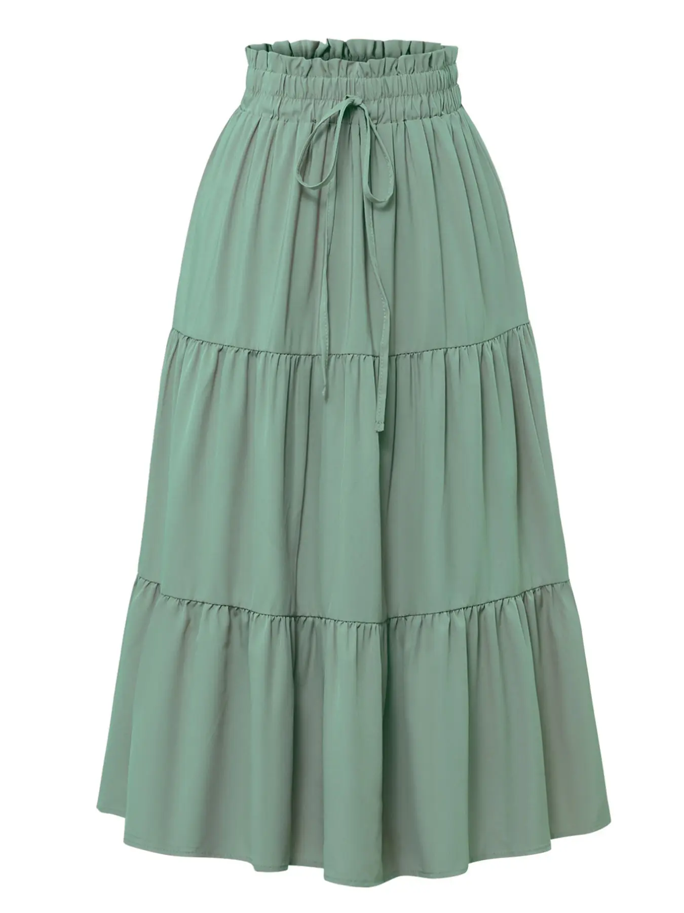 Women's Midi Skirt, High Waist Fitted Solid Color, Spring & Fall Street Style, Casual Daily Wear, Bohemian Fashion Trendy Day