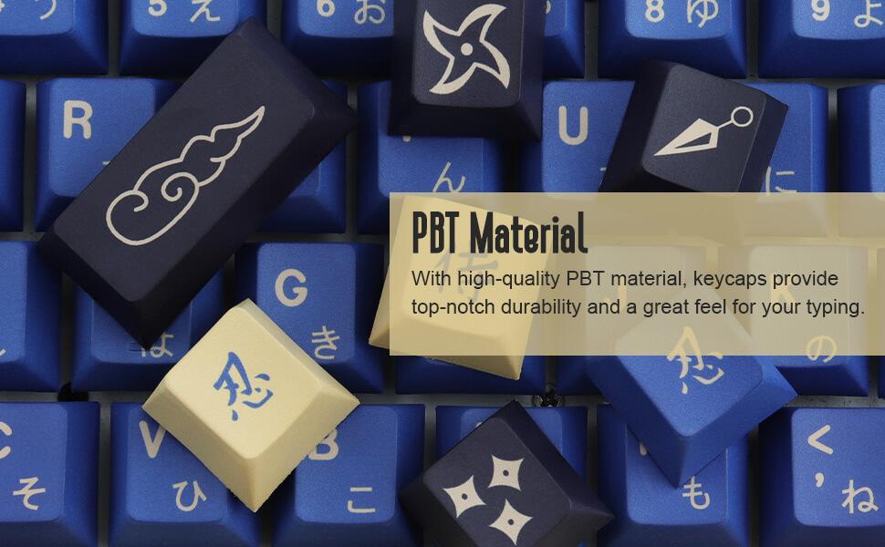 PBT Keycaps 119 Keys Blue Samurai Keycaps Dye-Sublimation Ninja PBT Keycap Set Cherry Profile Custom Keycaps for Cherry Gateron MX Switches Mechanical Keyboards US Layout