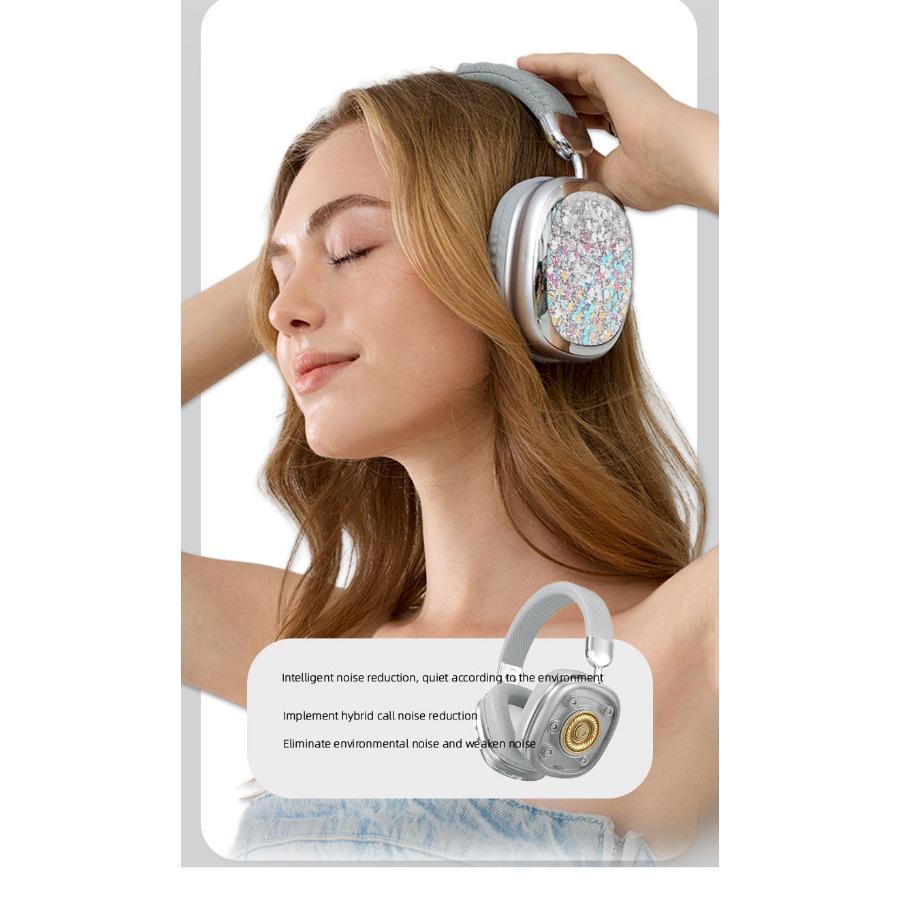 YANUQIA Wireless Headphones, Over-ear Headphones, Suitable for Travel, Work, Sports and Games, Built-in Microphone, Large Battery For Long-Lasting, Suitable For IPhone, Laptop, IOS/Android Foldable Bluetooth Headphones Audio Headset Adjustable Earbud