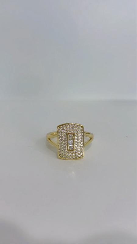 Rectangle Shape Ring - 14k Laminated Gold Simple Design Hypoallergenic ...