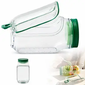 Portable Salad Container with Leakproof Dressing Compartment, Fresh & Easy Meal Prep Jar, Eco Friendly Plastic, Perfect for Home, Work, Travel, Fitness, and On the Go Healthy Storage Reusable Stackable Kitchen