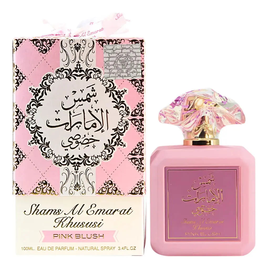 Pink Blush Shams Al Emarat Khususi Alcohol-Based EDP Perfume Spray - 100ML (3.4 OZ) Unisex Long Lasting Floral Jasmine Scented Fragrance, Floral Woody Notes, Everyday Wear, Love Gift