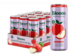 Bloom Nutrition Sparkling Energy Drink - Natural Caffeine, Zero Sugar, 180mg Caffeine - Antioxidant-Rich with Green Coffee Bean, Green Tea Extract, Prebiotics - Crisp fruit - 12oz 12 Pack