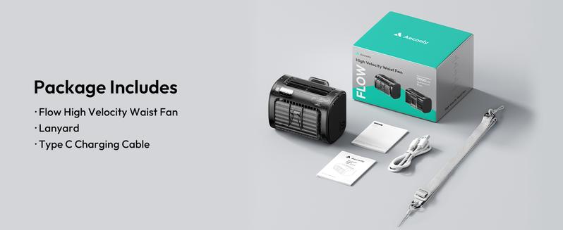 Aecooly Waist Fan Portable Hands Free Cooling Fan for Outdoor, Worksite & Summer Heat | Strong Airflow, Long Battery Life, Compact & Rechargeable,Summervibes