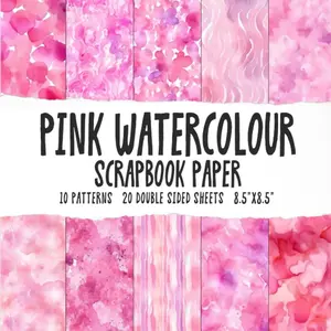 Pink Watercolour Scrapbook Paper: Pink Watercolor Patterns Scrapbooking Paper Pad, Girly Abstract Textures Patterned Paper For Craft DIY Paperback – June 25, 2023