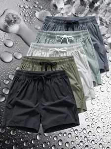 Men’s 5-piece lightweight, breathable athletic shorts set suitable for running, training, and basketball. Made from nylon and elastic fibers with a solid color design, it’s an ideal choice for everyday wear and vacations, making it a great gift for a boyf