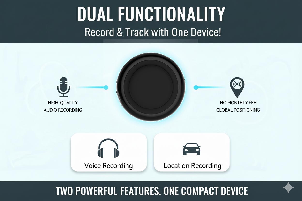 Global GPS Tracker & Ai Recorder - Advanced GPS Tracking Device with High-Quality Audio Recording Features,One-Touch Recording and Accurate tracking,Strong Magnetic,Record continuously for 96 hours and Track for 1 year,For IOS and Android