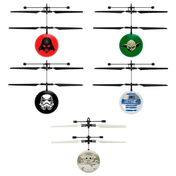 Star Wars Licensed Heliball Sensor UFO Helicopter - Yoda, Darth Vader, Stormtrooper, R2-D2, Baby Yoda, The Mandalorian
