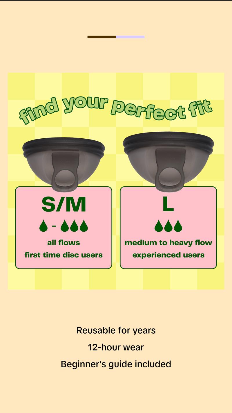 Viv Disc Perfect Fit Kit - Beginner Menstrual Disc Size Kit, Comfort Silicone Period Disc with Pull Tab, Disc Gel Cleanse and Storage Pouch