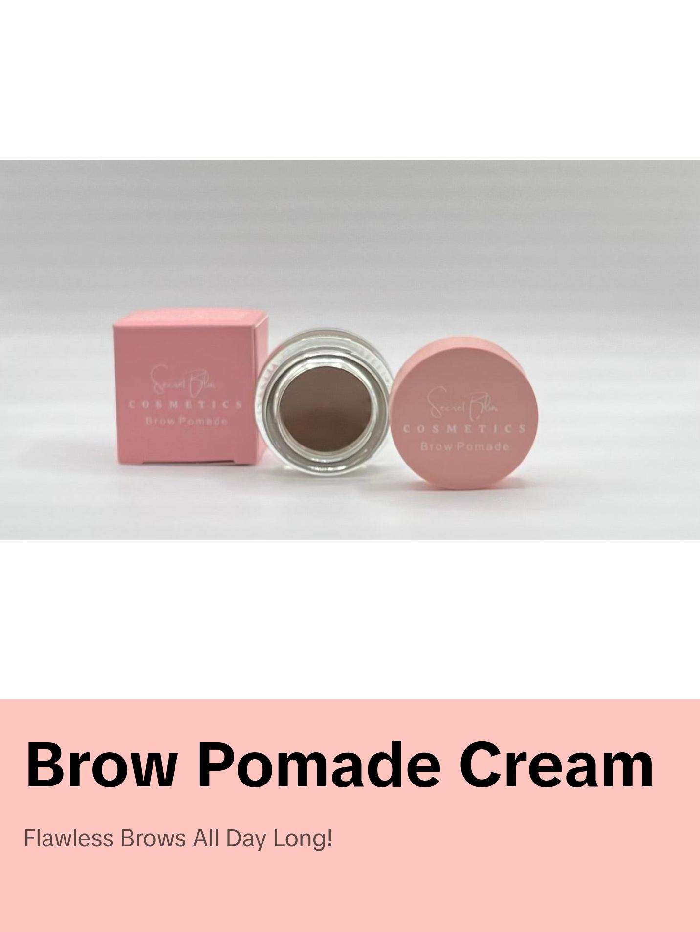 Cosmetic Soft Brown Brow Pomade - Waterproof Makeup in Pink Squeeze Tube and Container