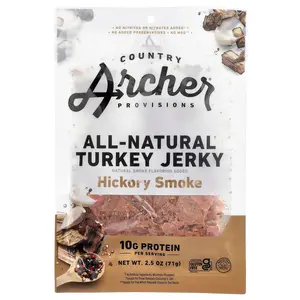 Country Archer Jerky All Natural Turkey Jerky, Hickory Smoke,  2.5 oz (71 g)