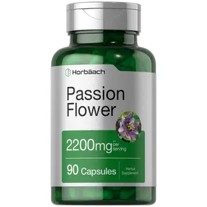 Horbäach Passion Flower Capsules | 2200mg | 90 Count | Non-GMO & Gluten Free Extract Supplement