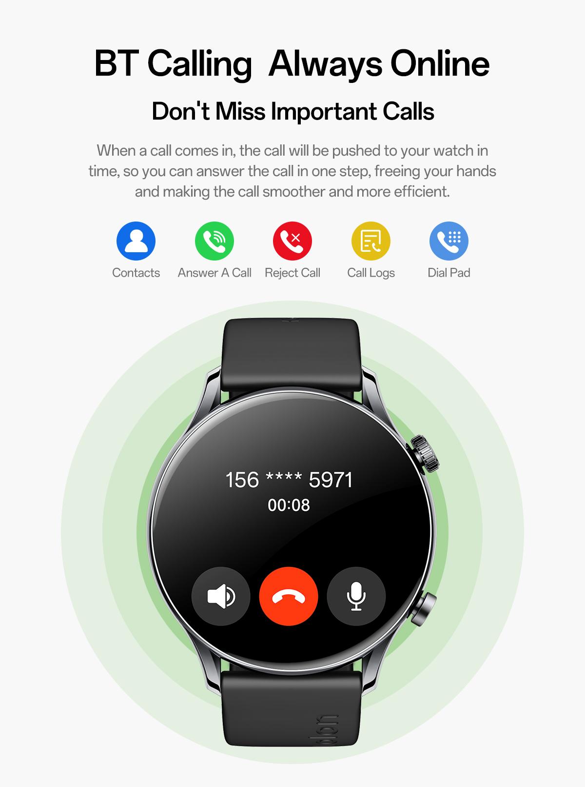 Aolon GTR3 Smartwatch — Stylish Spring Watch, 1.43" AMOLED HD display, AOD, heart rate monitoring, 110+ sports modes, waterproof, and up to 120-hour battery life. Compatible with iOS & Android, multiple colors, USB rechargeable, for Women & Men Aolon GTR3 Smartwatch — Stylish Spring Watch, 1.43" AMOLED HD display, AOD, heart rate monitoring, 110+ sports modes, waterproof, and up to 120-hour battery life. Compatible with iOS & Android, multiple colors, USB rechargeable, for Women & Men