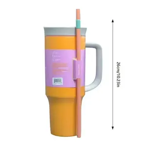 40oz Vacuum Insulated Tumbler with Straw - Extra Large Travel Mug for Car, Leak-Proof Thermo Cup for Coffee, Ideal for Commuting, Work & School, Leakproof Tumbler