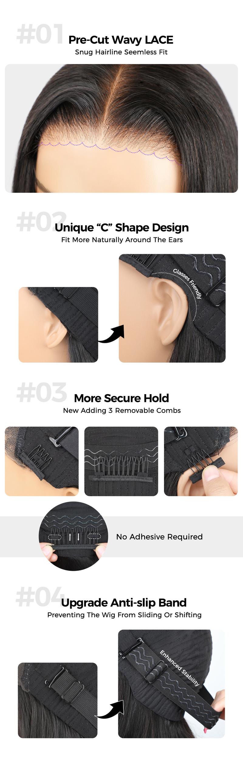 Ombre Highlight Wear and Go Glueless Wig Kinky Curly 4/27 Honey Blonde Glueless Wigs Human Hair Pre Plucked Pre Cut 7x5 Lace Frontal Ready to Wear Wig