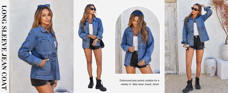 Imily Bela Womens Oversized Denim Jacket Distressed Button Down Boyfriend Jean Jackets 2026 Trendy Shacket