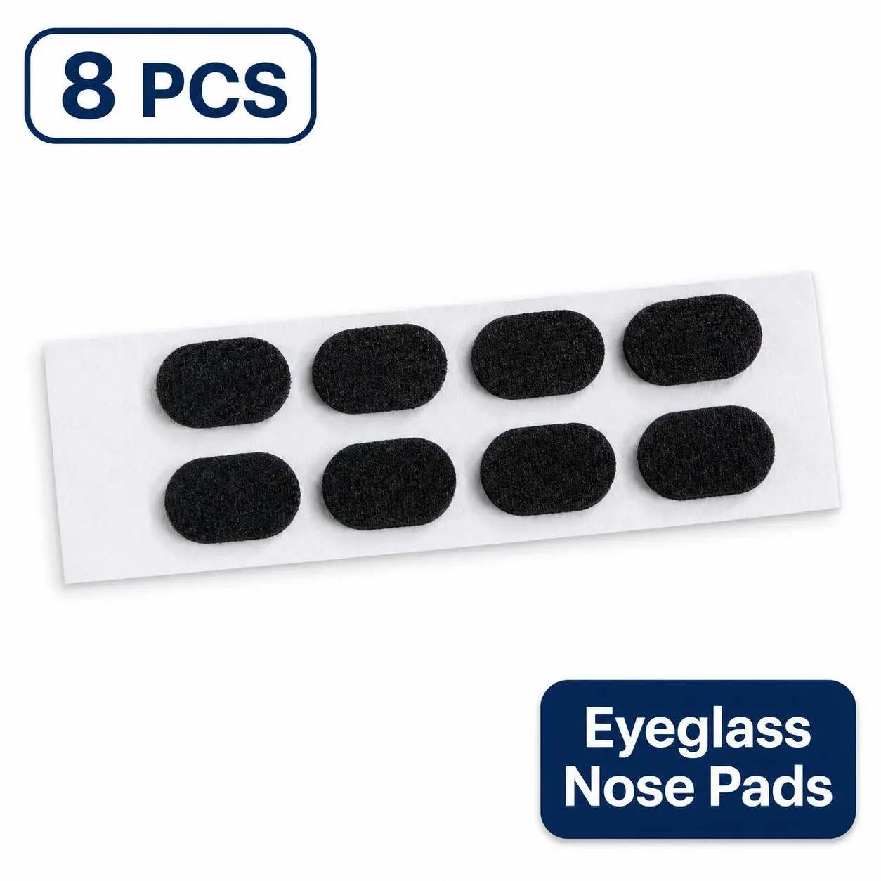 8PCS/4 Pairs Self-Adhesive Eyeglass Nose Pads, Soft Anti-Slip Cushion Stickers for Reading Glasses, Sunglasses & Everyday Frames, Black