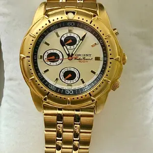 Brand New Orient all Gold stainless steel 100m water resistant men' s watch CTS00000C0