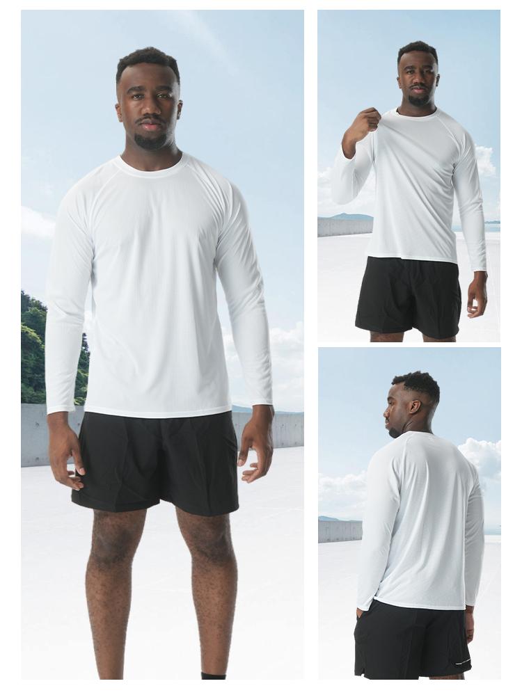 OKP Men's 10-Pack 5-Pack Solid Round Neck Long Sleeve Sport Tee, Quick Drying Breathable Athletic T-shirt for Workout Running, Casual Sportswear for Men, Gym Sweatwear, Fall Outfits, Sports Apparel, Sports Streetwear, Cool Dry Compression Workout Shirt