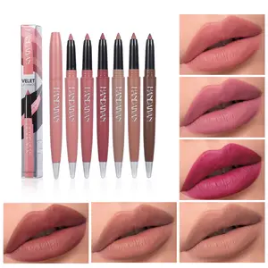 Matte  Ultra Fine Lip Pencil, Velvety Nude LipStain Waterproof Lip Liner, HighlyPigmented Retractable Soft Lip Liner Eyeliner Lipliner Makeup Flawless