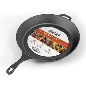 Commercial Chef 15-in Cast iron Skillet Lowes.com