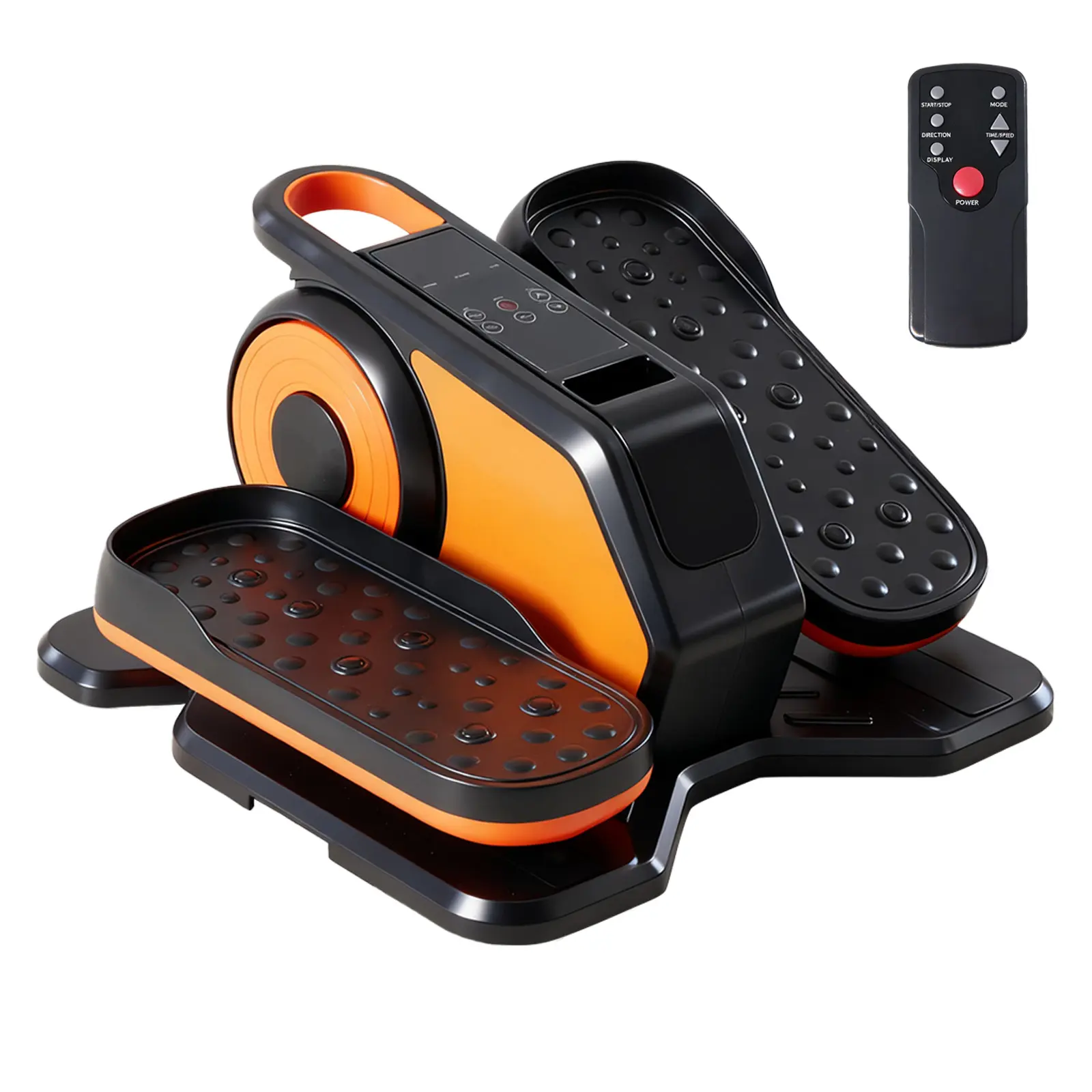 Compact Electric Elliptical Machines for Seniors, Quiet Under Desk Pedal Exerciser and Arm Trainer with Remote Control & LCD Display for Home or Office