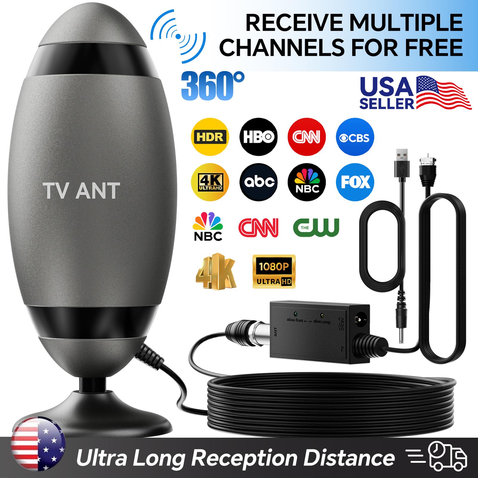 HIDB TV Antenna Digital for Smart TV HD Antena Indoor 4K 360° Signal Amplified indoor TV Antenna for Easy Long Range Reception Installation No Monthly Bill Ultra Long Reception Distance, Outdoorfun