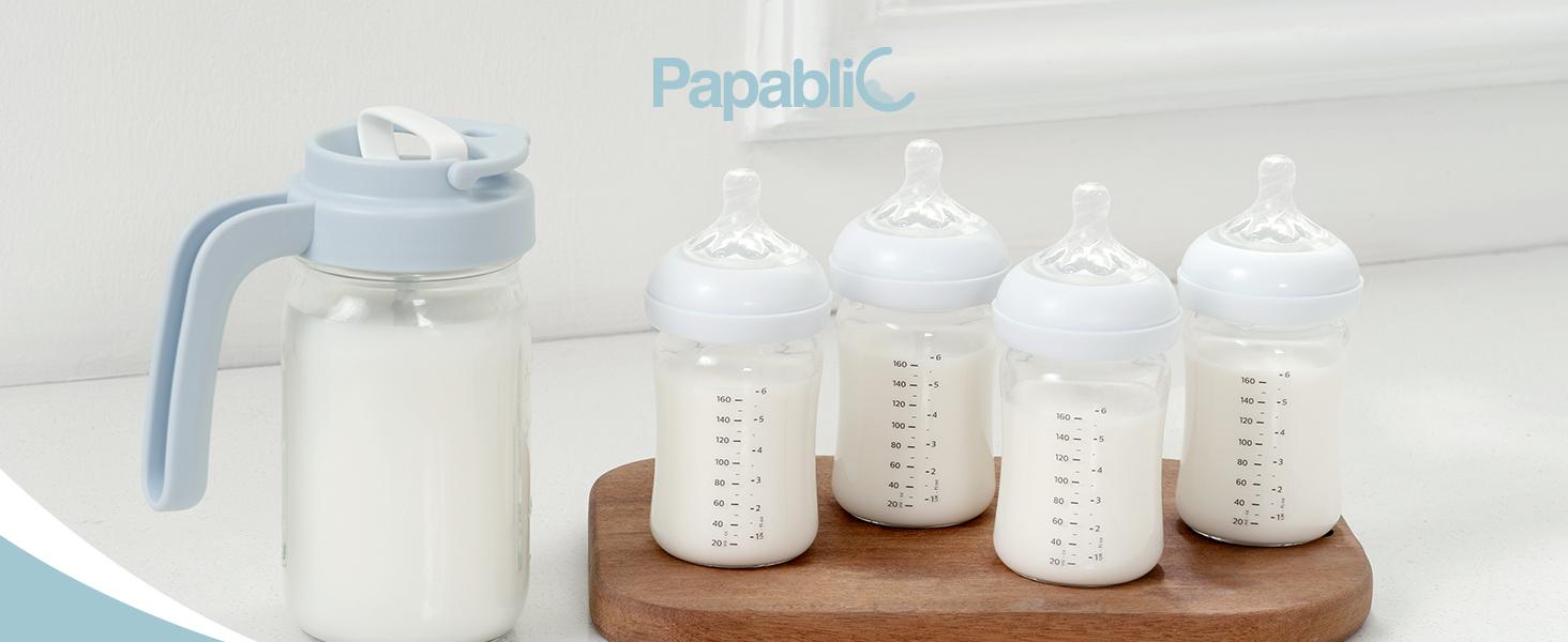 Papablic Glass Baby Food Processor Pitcher, 32 Oz Wide-Mouth – BPA-Free Formula & Breastmilk Mixer Papablic Glass Baby Food Processor Pitcher, 32 Oz Wide-Mouth – BPA-Free Formula & Breastmilk Mixer