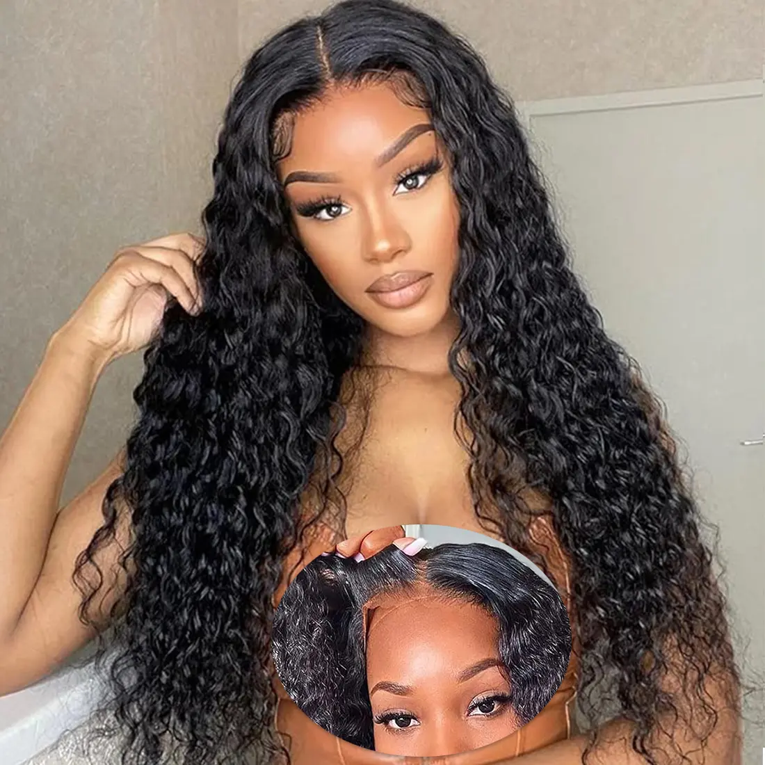 Glueless Deep Wave Human Hair Wig for Black Women 6x4 HD Lace Closure Pre Plucked Wear and Go 100% Human Hair 30 Inch 613 13x4 Lace Front Wig Human Hair 200 Density Blonde Wig Human Hair Body Wave Lace Front Wigs Human Hair 613 HD Lace Frontal Wig