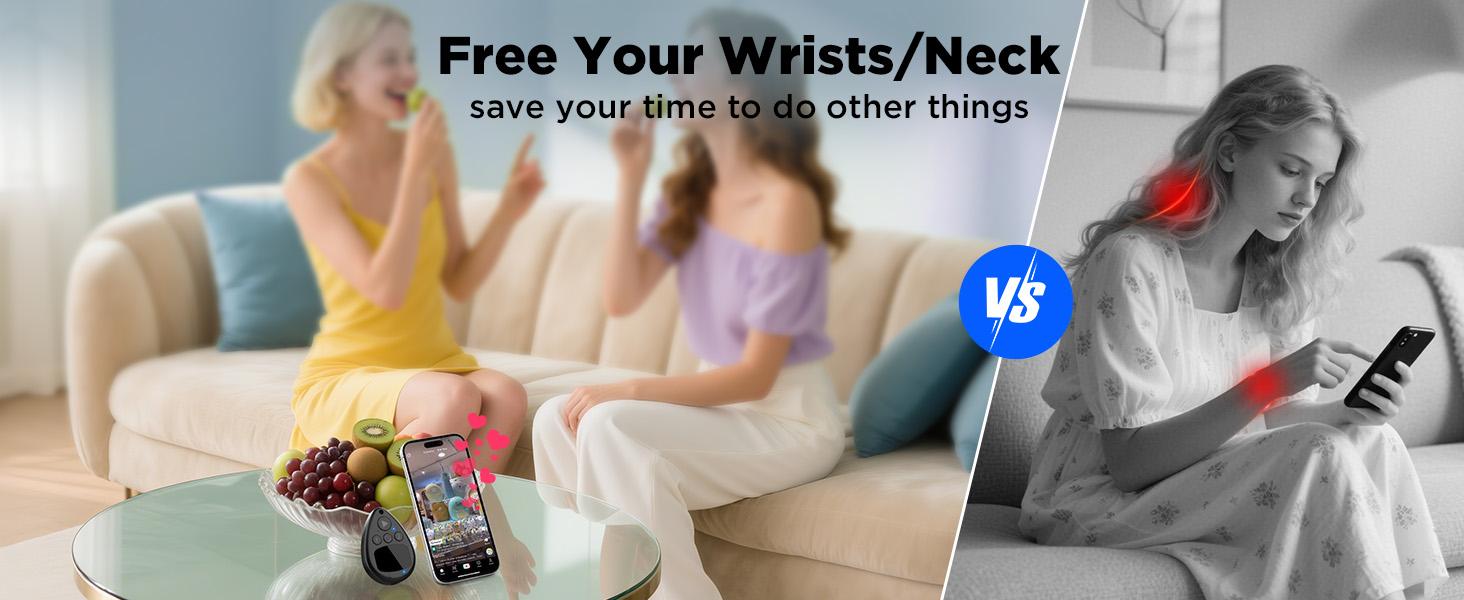 Bluetooth Screen Tapper Auto Clicker for TikTok App - Wireless Touchpad Remote Phone Tapper for iPhone & Android，Dual Device S1/S2, 2-Speed Silent Clicker