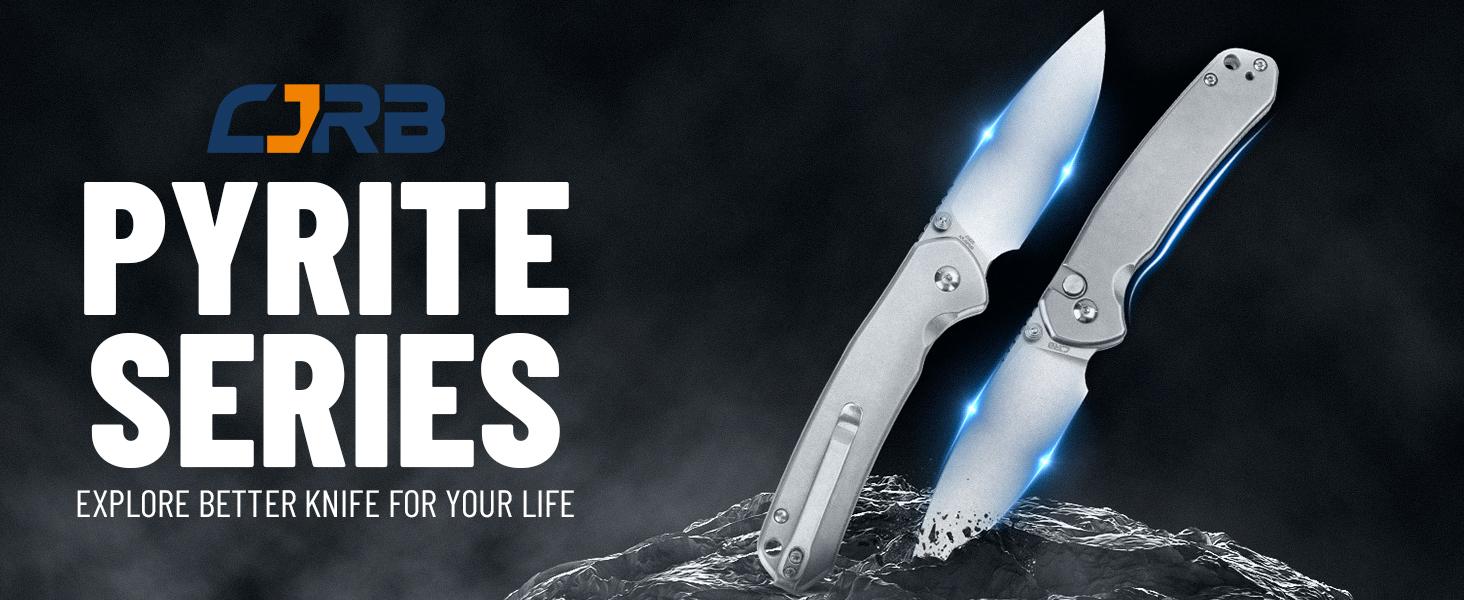 CJRB Pyrite Pocket Tool Knife AR-RPM9 Steel Blade Stainless Steel Hand EDC Folding Knife for Everyday Carry Survival Tools and Emergency Survival Gear