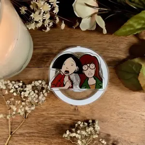 Daria & Jane 90s Cartoon Kindle Grip,  Funny Best Friends Cartoon Pop Grip Stand, Cute Kindle Grip Accessory Gift for Cartoon Lovers