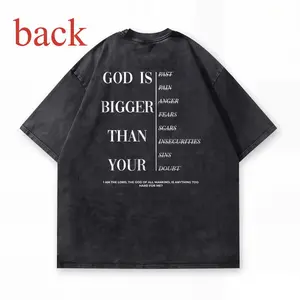 Vintage God Is Bigger Than Your Printed Acid Washed T-shirt