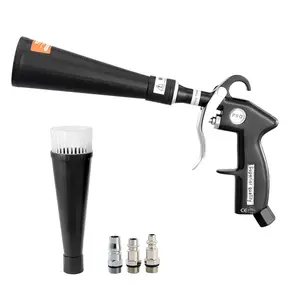 VEVOR Car Cleaning Gun 6-9.2 Bar High-Pressure Air Blow Gun with 2 Nozzles 360° Rotating Ergonomic Grip for Deep Vehicle Cleaning Compatible with 1/4 NPT Air Compressor