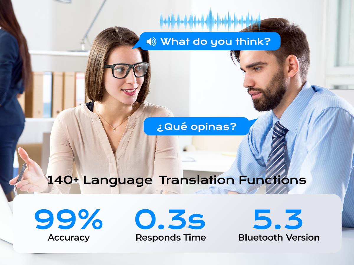 Smart Glasses, Bluetooth 5.3 Wireless Glasses, Touch Control ,Multifunctional Smart Glasses for Men/Women with speaker, Lightweight for Travel/Work/Business