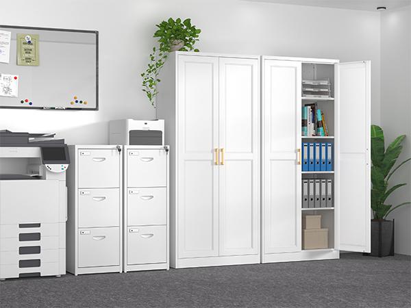 71 Inch Farmhouse Metal Pantry Cabinet, Tall Storage Cabinet with Doors and Adjustable Shelves for Kitchen/Dining/Living Room, Tall Freestanding Storage Cabinet for Garage/Laundry Room/Bathroom, White/Black