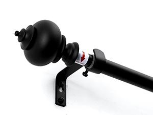 Deconovo Black Curtain Rods for Windows 48 to 84 Inches, Standard Adjustable Decorative Single Window Curtain Rod Set, 3/4 Inch Diameter Steel Tube with Black Finish