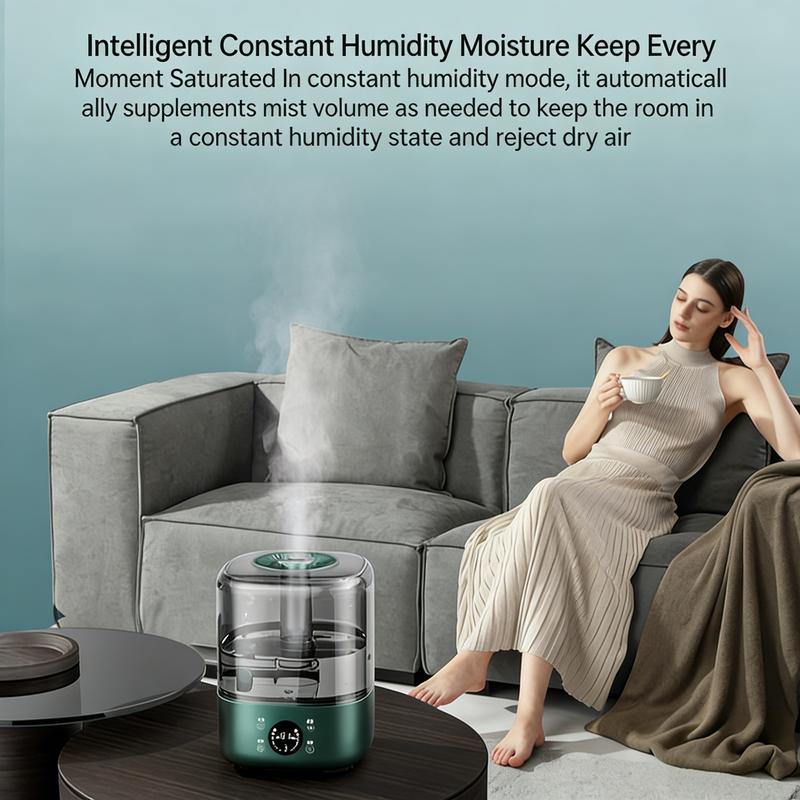 5L Top Fill Humidifier - Ultrasonic Cool & Warm Mist for Large Room, Super Quiet Humidifiers with Essential Oil Diffuser, 360° Nozzle & Auto Shut-Off for Bedroom Baby Nursery Plants Home